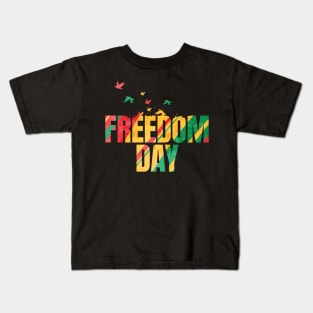 Pigeon Freedom Day Birds Colorful African Juneteenth Kids T-Shirt